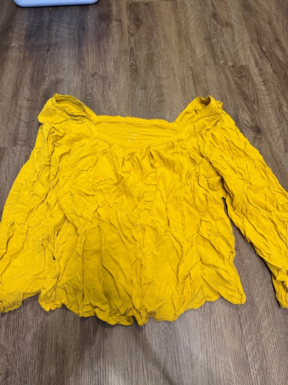 a new day Golden Mustard Peasant Blouse